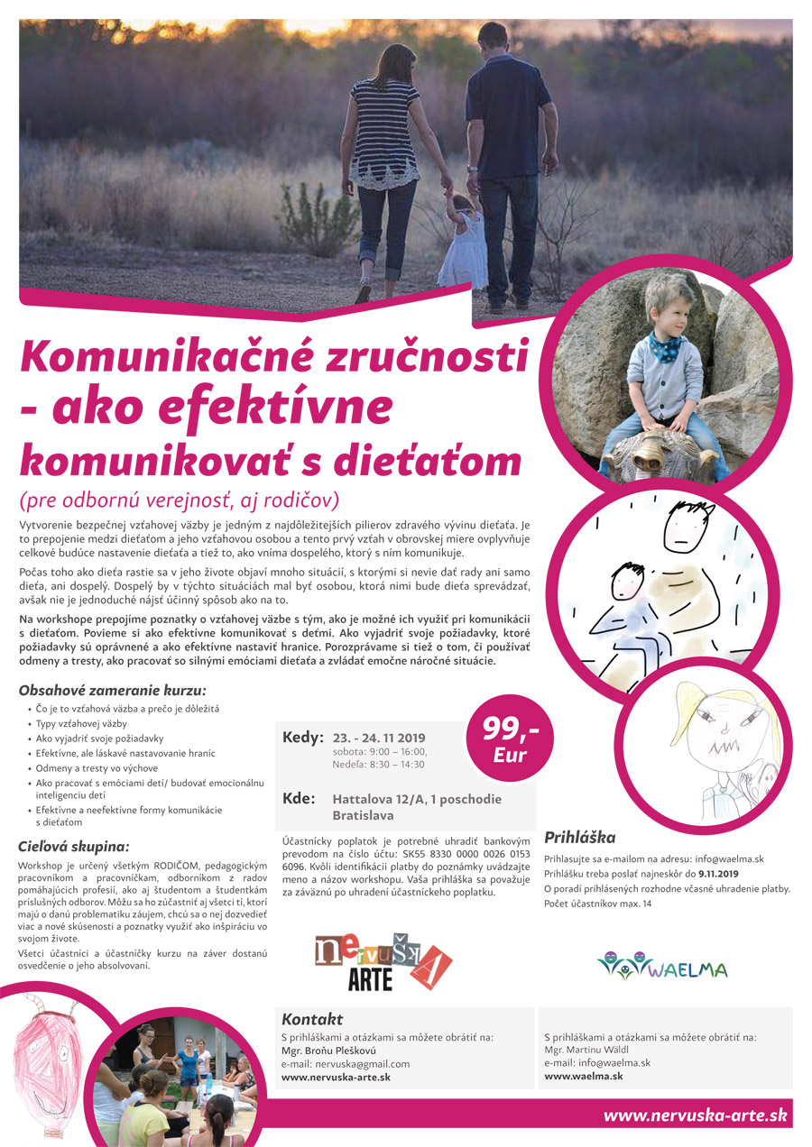 Komunikačné zručnosti – ako efektívne komunikovať s dieťaťom | 23. – 24. novembra 2019, Bratislava