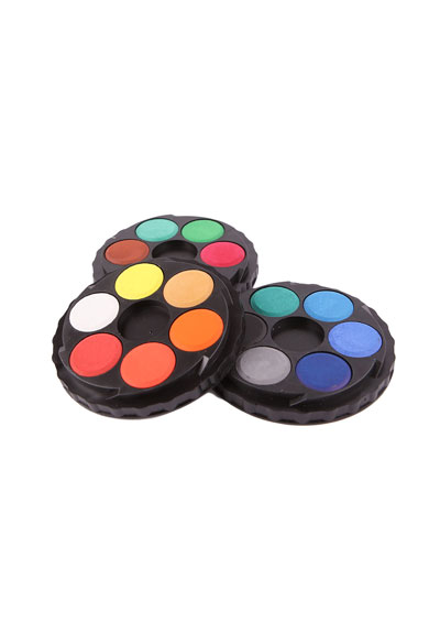 Klasické okrúhle vodové farby, 18 farieb