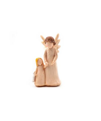 An angel holding the hand of a little girl
