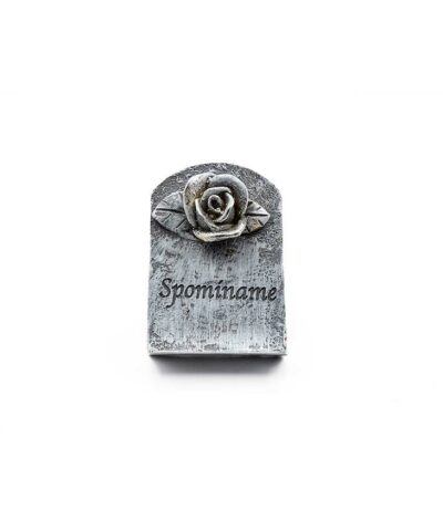 Grabstein "Wir erinnern uns" mit einer Rose