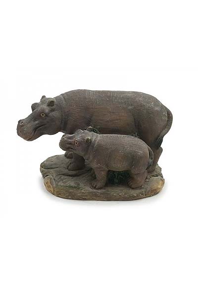 Hipopotam z młodym