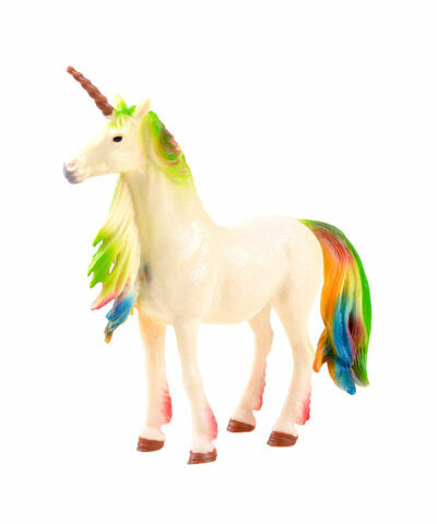 Unicorn with a rainbow mane and a tail