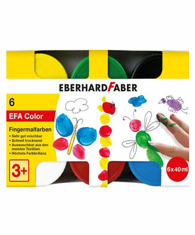 Fingerfarben 40 ml - Set mit 6 Grundfarben