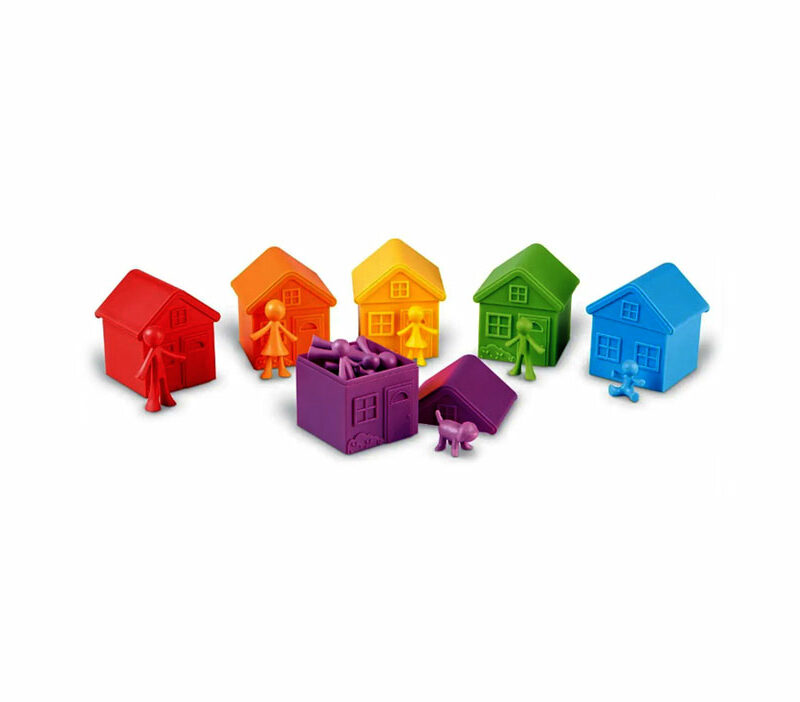 Farebné domčeky (6ks) so susedmi