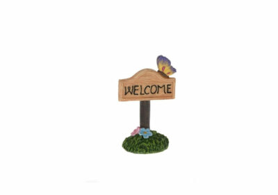 Ceduľa „Welcome“ s motýľom