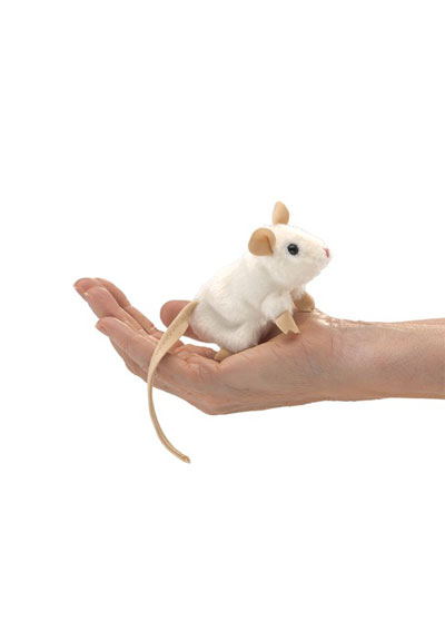 Biela myška – realistická prstová maňuška